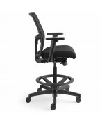 Black mesh back work stool