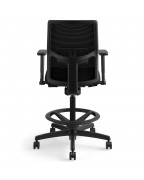 Black mesh back work stool