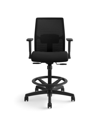 Black mesh back work stool