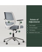 Computer office chair with adjustable armrests