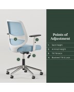 Computer office chair with adjustable armrests