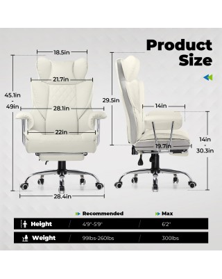 Ergonomic Executive White Office Chair