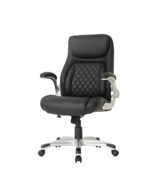 Ergonomic PU Leather Black Office Chair