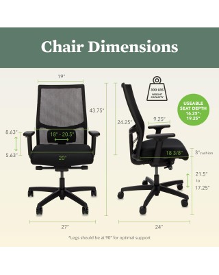 Ergonomic grey office chair