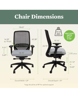 Ergonomic suspension Black/Ash chair