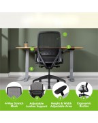 Ergonomic suspension Black/Ash chair