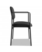 Four-person high office black stacking chair