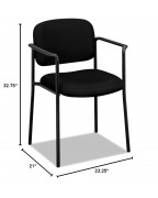 Four-person high office black stacking chair