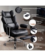 High Back Leather Gaming Chair With Footrest