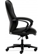 High back computer desk chair with circular armrests