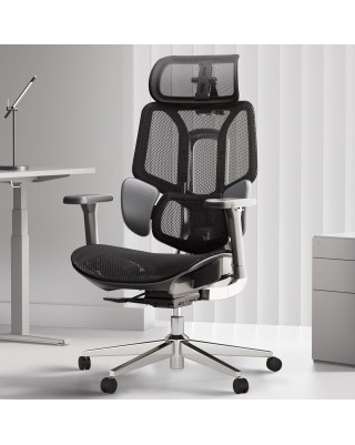 Large high-legged black office chair